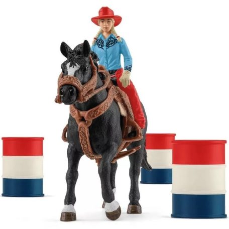 Schleich Farm World 42576 Hordóverseny tehenészlánnyal