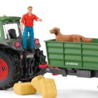 Schleich Farm World 42608 Traktor utánfutóval játékszett