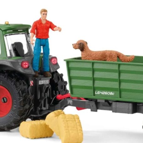 Schleich Farm World 42608 Traktor utánfutóval játékszett