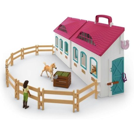 Schleich Horse Club 42703 Nyitott istálló játékszett