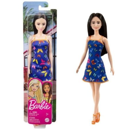 Chic Barbie - Fekete hajú Barbie baba kék pillangós ruhában